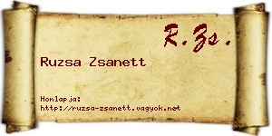 Ruzsa Zsanett névjegykártya